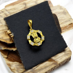 SJPNDG105  State Emblem of India Asiatic lion Pendant