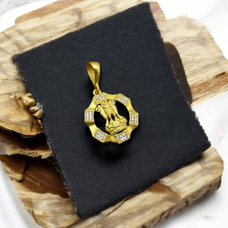 SJPNDG105  State Emblem of India Asiatic lion Pendant