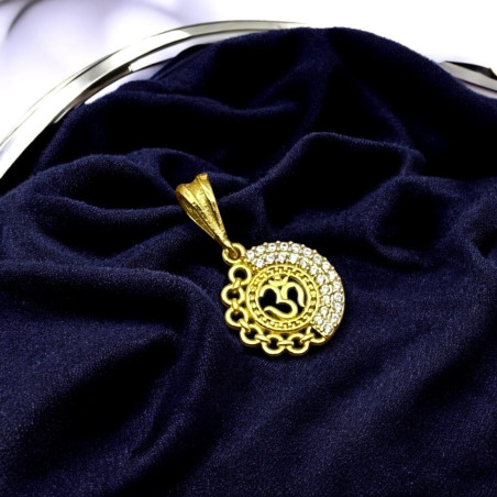 SJPNDG109 Om Chain Type Diamond Ring Pendant