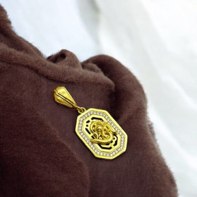 SJPNDG121 Square Ring Diamond With Ganesha and Om