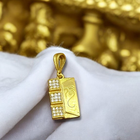 SJPND124 Ganesha Square diamond Patten Pendant