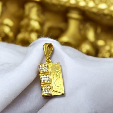 SJPND124 Ganesha Square diamond Patten Pendant